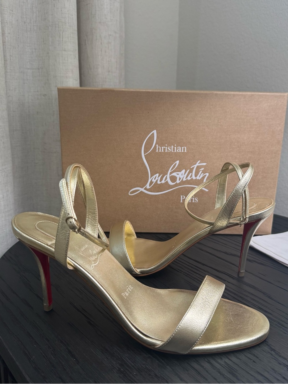 Christian Louboutin Miss Z 80 Sandals Metallic Gold 40.5